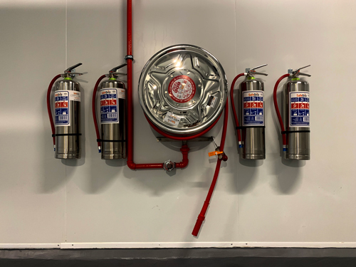 Detail of fire extinguisher